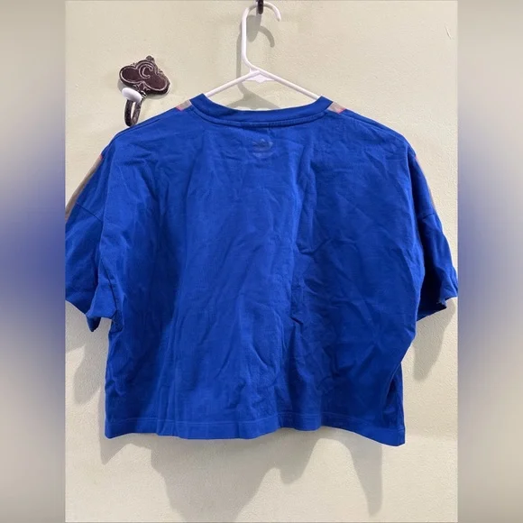 Adidas Blue and Gray Striped Crop Top - Picture 5 of 5